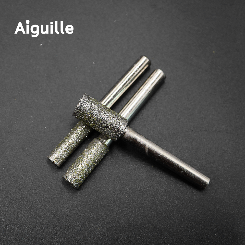60 #   ダイヤモンド研削ポイントシャンク 6 ミリメートルシリンダーダイヤモンド研削バリ 6 ミリメートル 8 ミリメートル 10 ミリメートル石金属加工