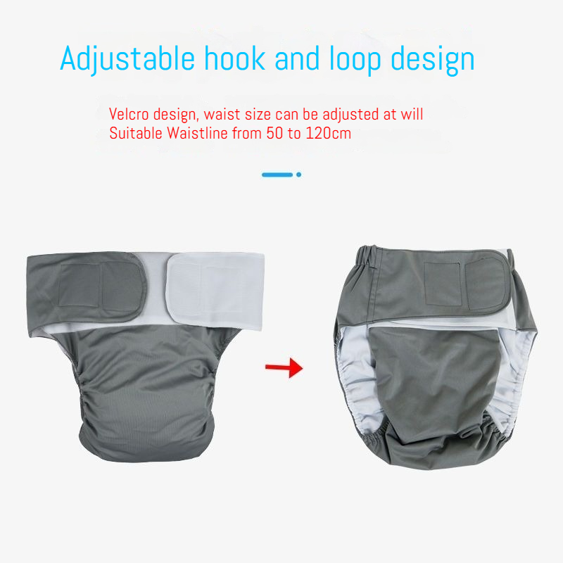 Adult Washable Cloth Diapers Diapers Elderly Waterproof Underwear Breathable Pockets Oversized Leak-proof Panties Adjustable