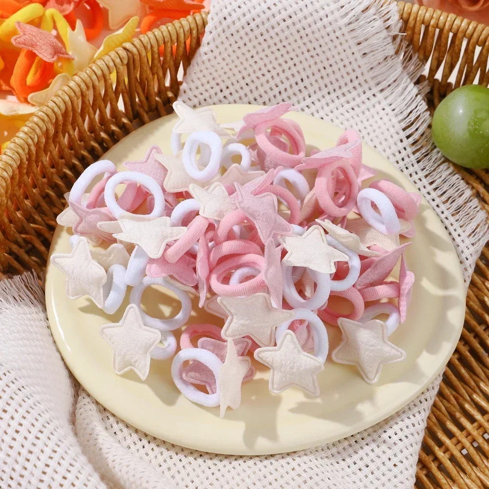 20pcs เด็กผมวงยืดหยุ่นผมสาวตุ๊กตายางสําหรับเด็กขนม Scrunchie ผมคลิปเด็กอุปกรณ์เสริมผม