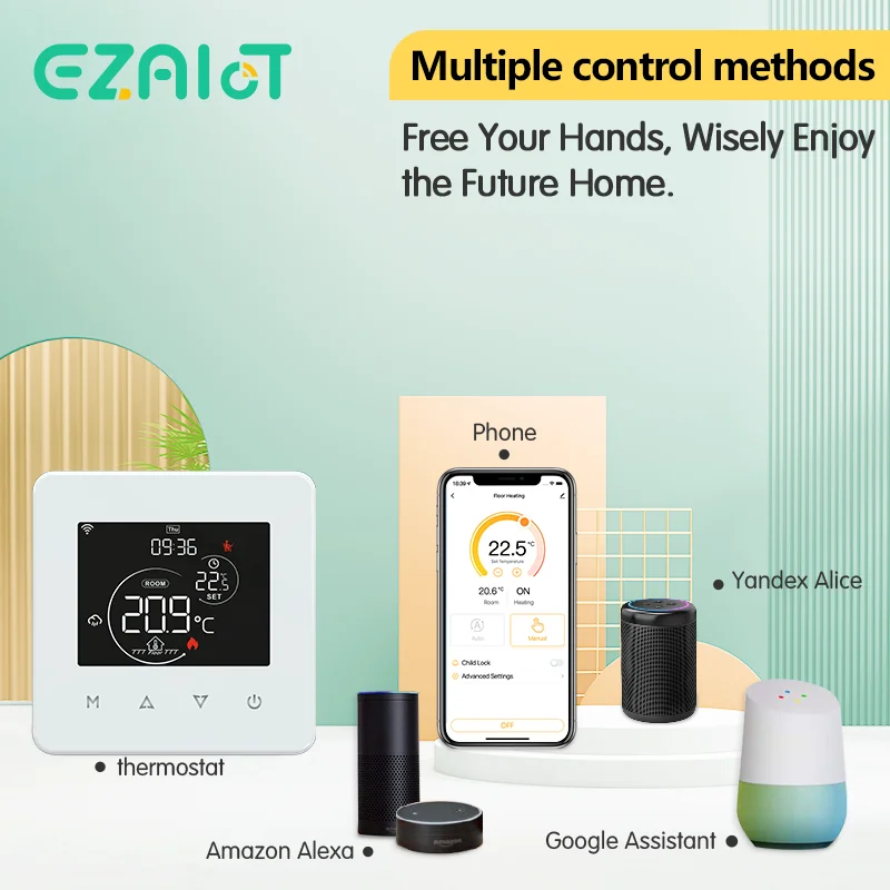 สมาร์ท Tuya WiFi Thermostat สําหรับเครื่องทําความร้อนใต้พื้นไฟฟ้าน้ําหม้อต้มแก๊สดิจิตอลอุณหภูมิรีโมทคอนโทรล Alexa Google Home