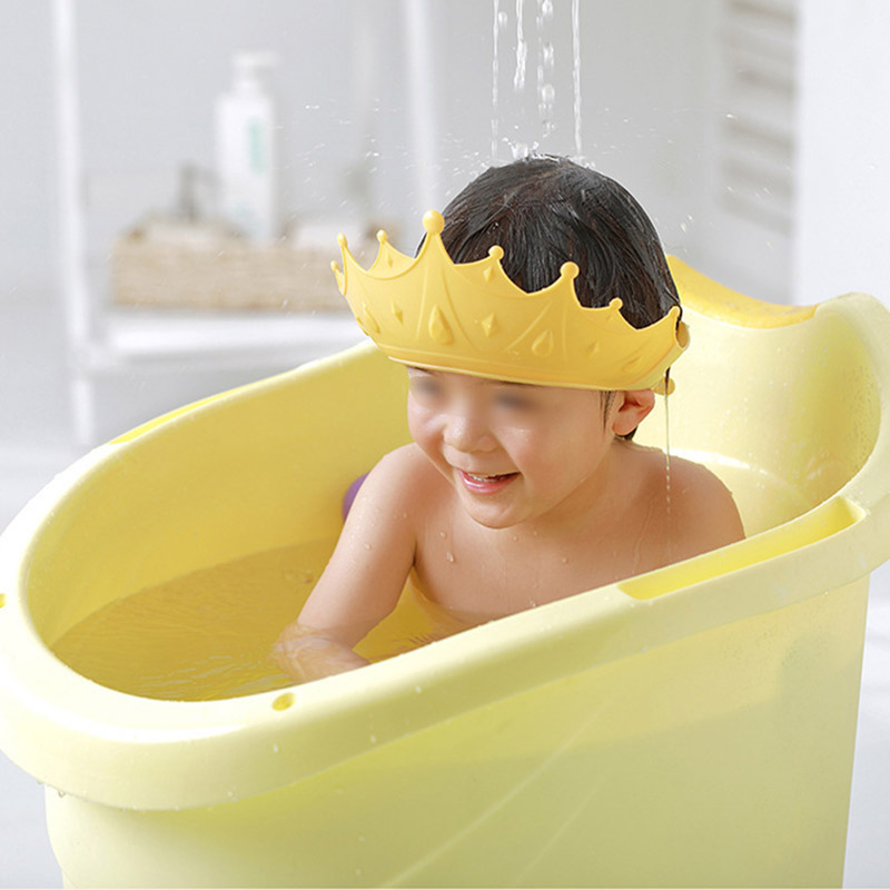 Baby-Duschhaube, wasserdicht, Shampoo-Hut für Kinder, Dusche, Kleinkind, schützt Ohren, Augen, Mädchen, Jungen, verstellbare Silikon-Badekrone