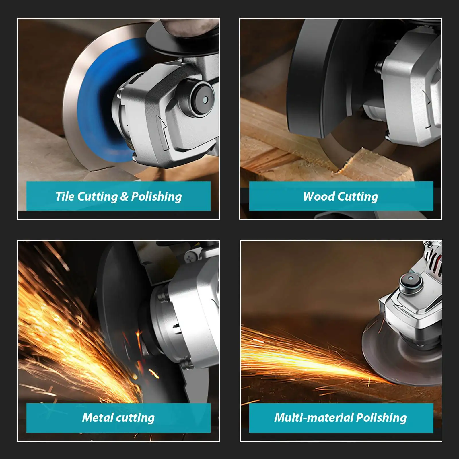 1000W 125Mm Borstelloze Elektrische Haakse Slijper 3 Speed Grinder Snijmachine Houtbewerking Elektrisch Gereedschap Voor Makita 18V Batterij