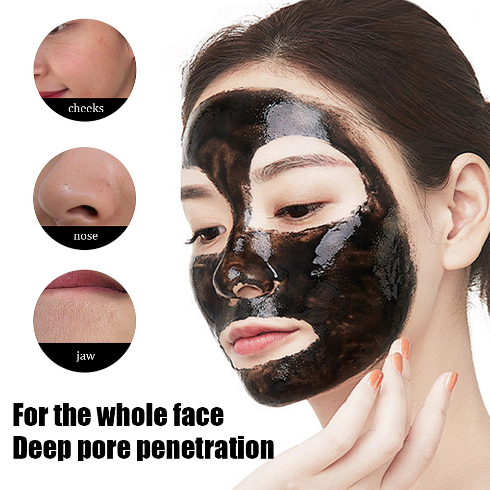 60g Bamboe Houtskoolvezel Masker Mee-eter Verwijderen Diep Masker Diepe Reiniging Reiniging Exfoliërende Masker Behandeling Zwart Masker