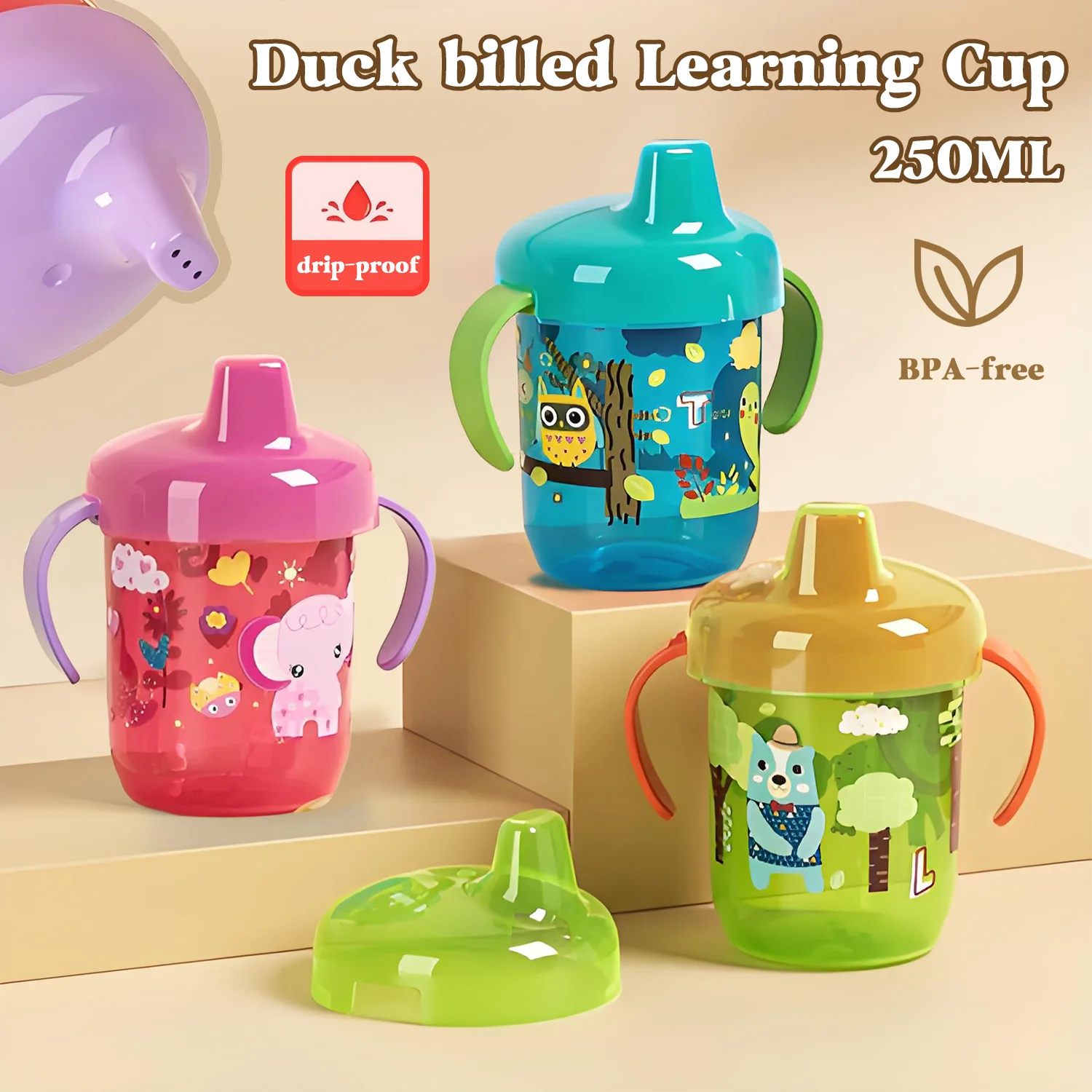 6 meses e acima garrafa de bebê 260ml caneca mágica caneca de beber do bebê caneca de treinamento anti-asfixia caneca de beber das crianças