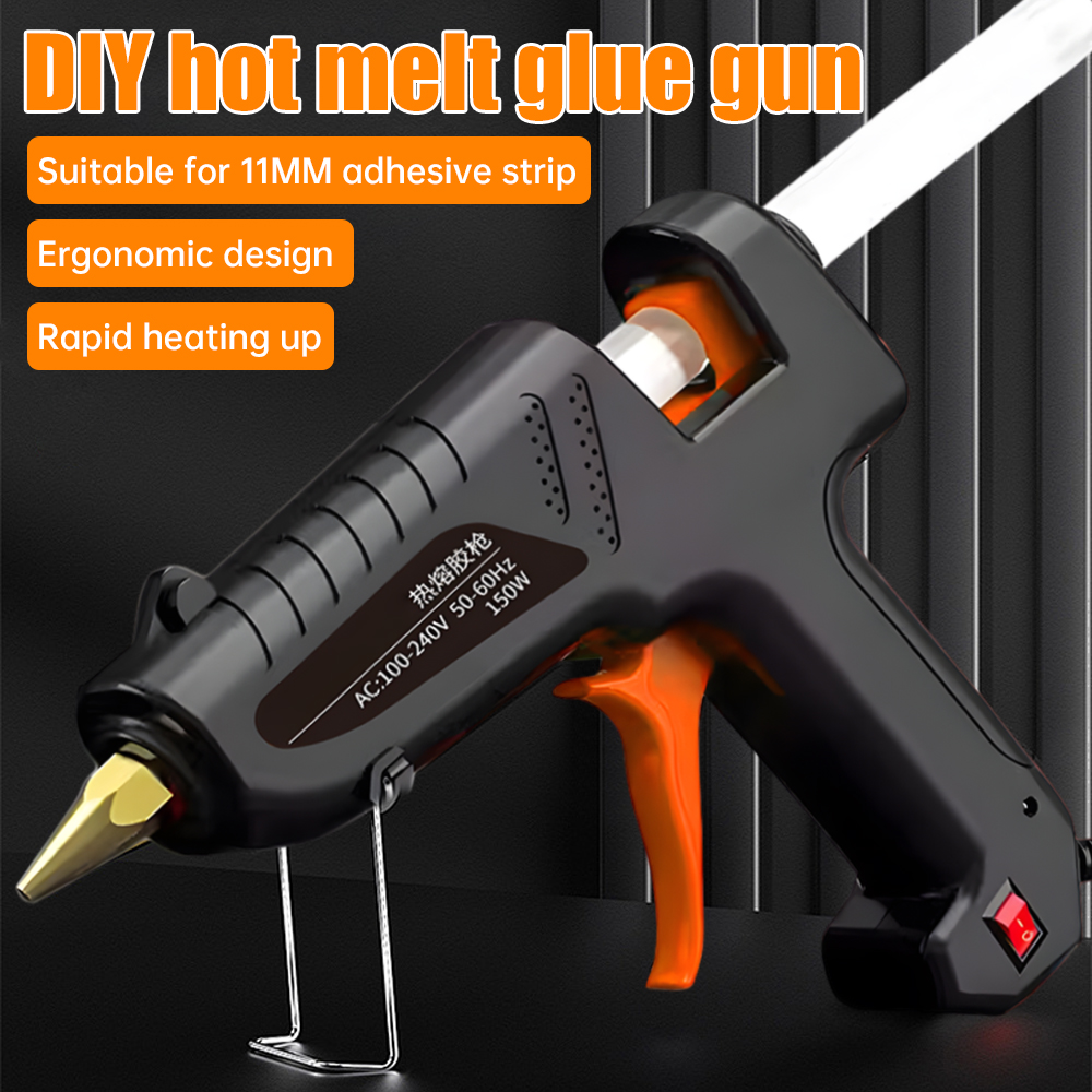 Pistola de pegamento termofusible de 150W, pistola de fusión en caliente DIY de grado Industrial 180 ℃   Pistola de pegamento pequeña hecha a mano para el hogar, herramientas de reparación eléctricas, enchufe UE/EE. UU.
