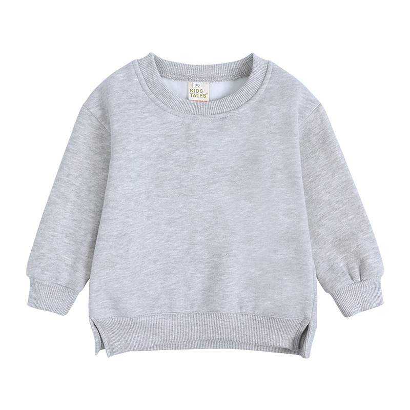 Otoño 2024 niño niña niños sólido manga larga sudaderas algodón Tops niño Casual camisetas
