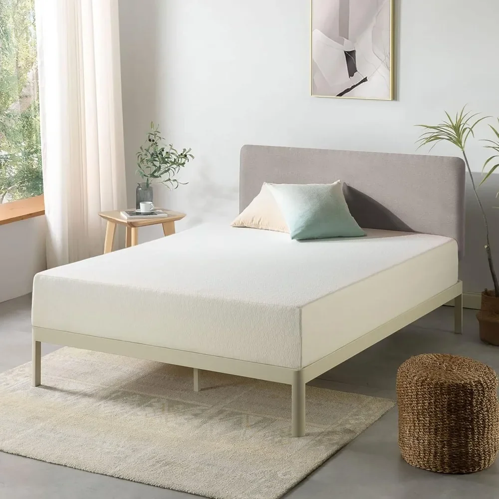 10 inch Twin Mattress XL Long, Bed-In-A-Box, Green Tea Memory Foam,White