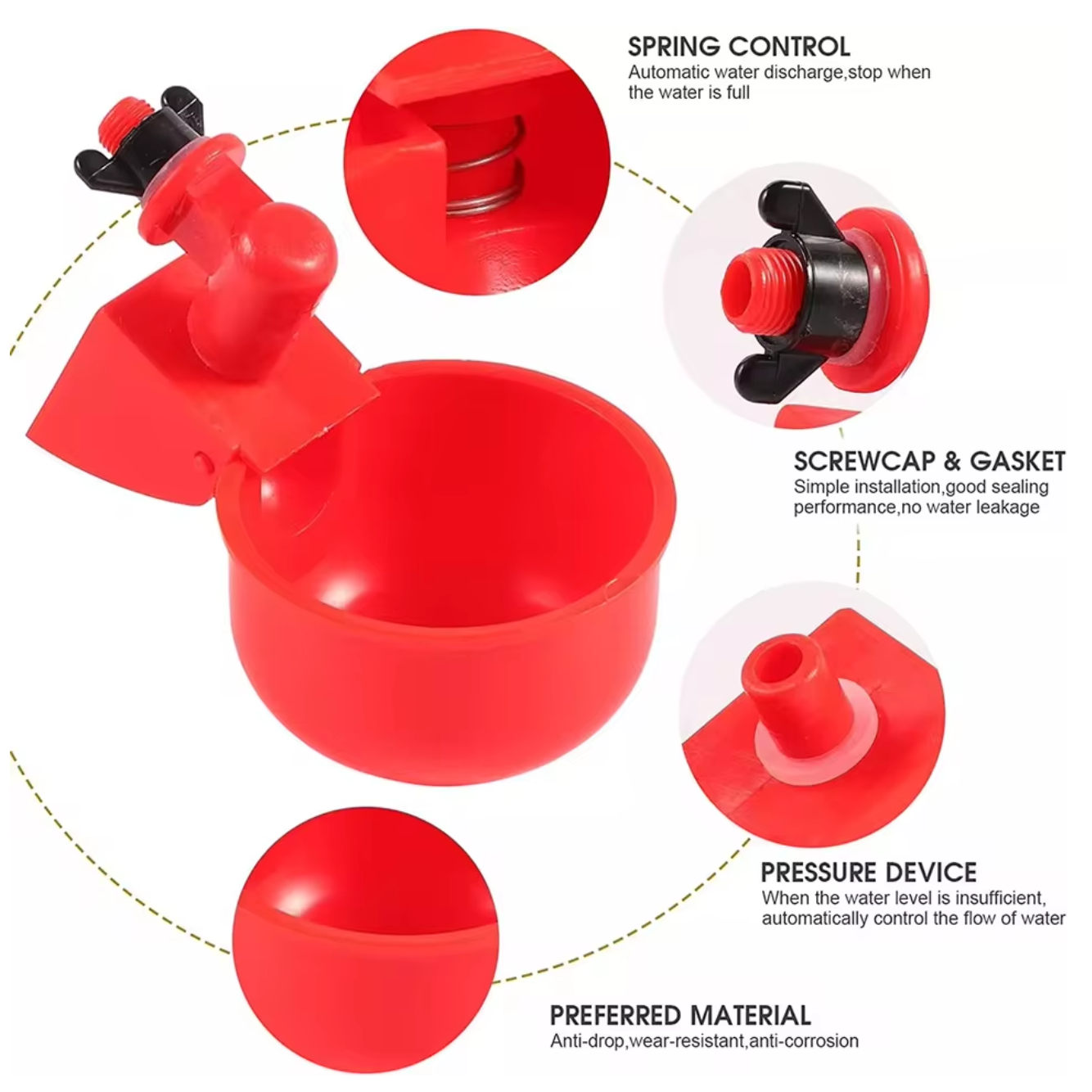 2/10 Stuks Kip Drinkbak Drinkwater Kwartel Gevogelte Automatische Water Dispenser Eend En Duif Gratis Bereik Kip