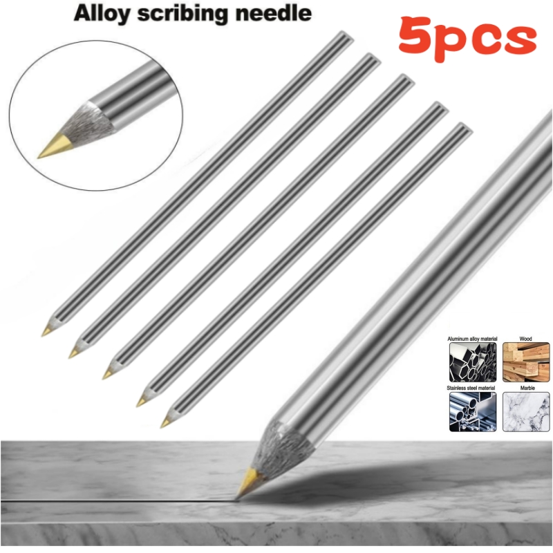 Pluma trazadora de carburo, pluma trazadora de aleación, marcador de corte de azulejos de vidrio y madera, herramienta manual con letras de Metal para carpintería, aguja de trazado, 3/5 Uds.