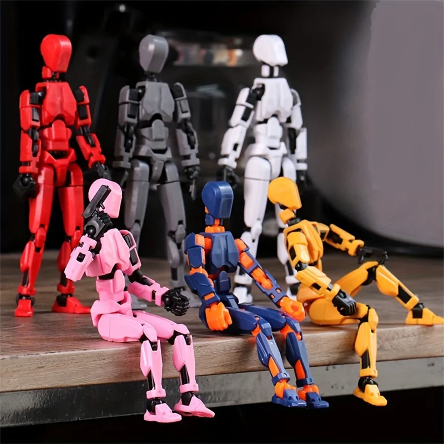 1pc マルチジョイント多関節人形、さまざまな武器を備えた彫像人形モデルおもちゃ、全身モバイルロボット (自己組み立てが必要)