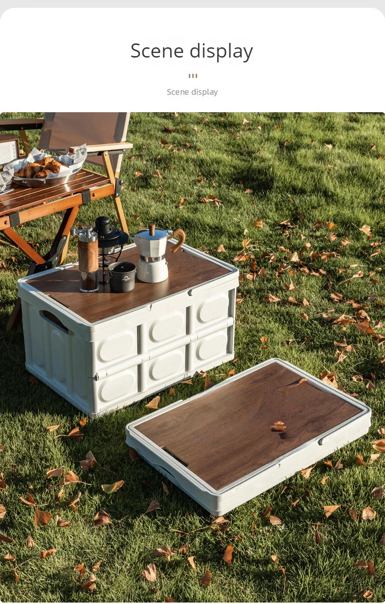 1 boîte de rangement de Camping en plein air avec poignée, boîte de rangement pliable de 15L, boîte de rangement Portable de Camping et de pique-nique, bagage de voiture