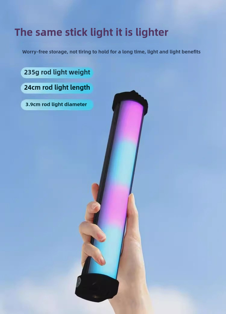 2025 NEW RGB Handheld LED Fill Light USB Rechargable LED Light For Photography Lighting LED Video Light Flash Light Colorfu