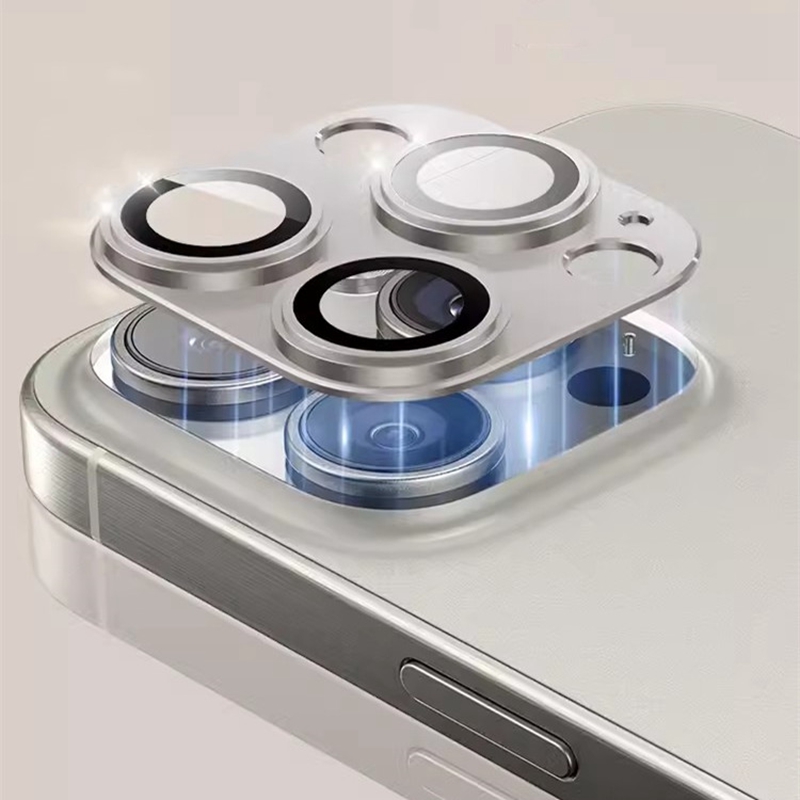 Protector de cámara de Metal para iPhone 15 Pro Max 15pro, funda de aleación, lente trasera, cubierta de vidrio templado, tapa protectora