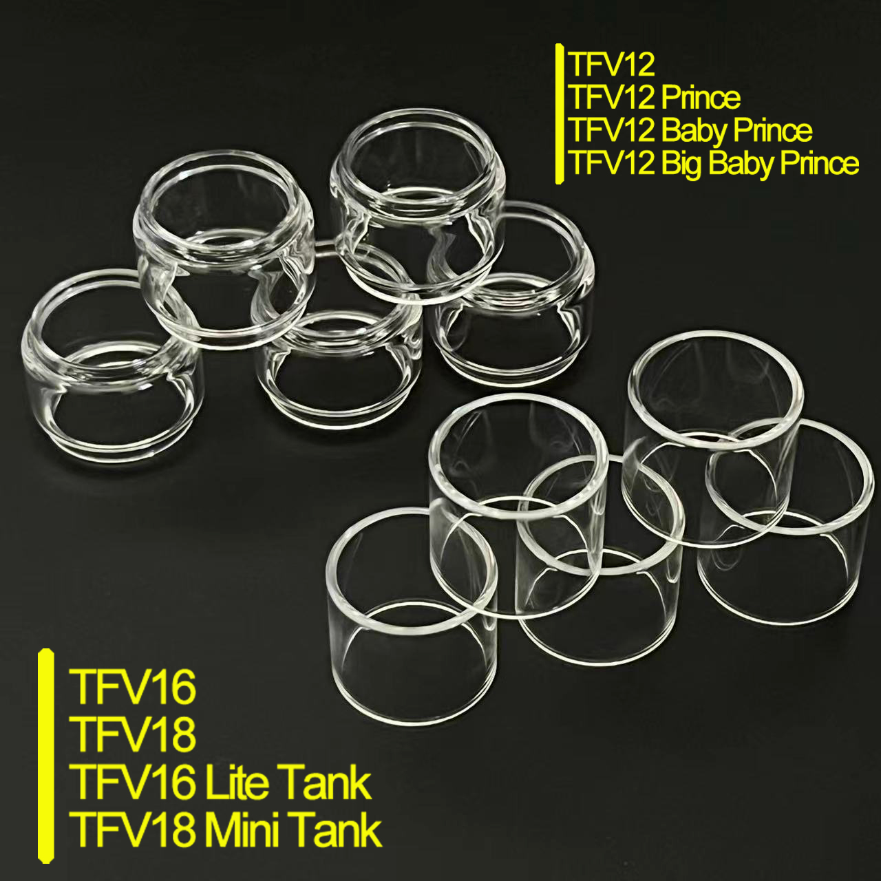 Glaswaren Glas für TFV12 Prince TFV12 Big Baby Prince TFV16 Lite TFV18 Mini Bubble Aquarell Ersatzglaswaren