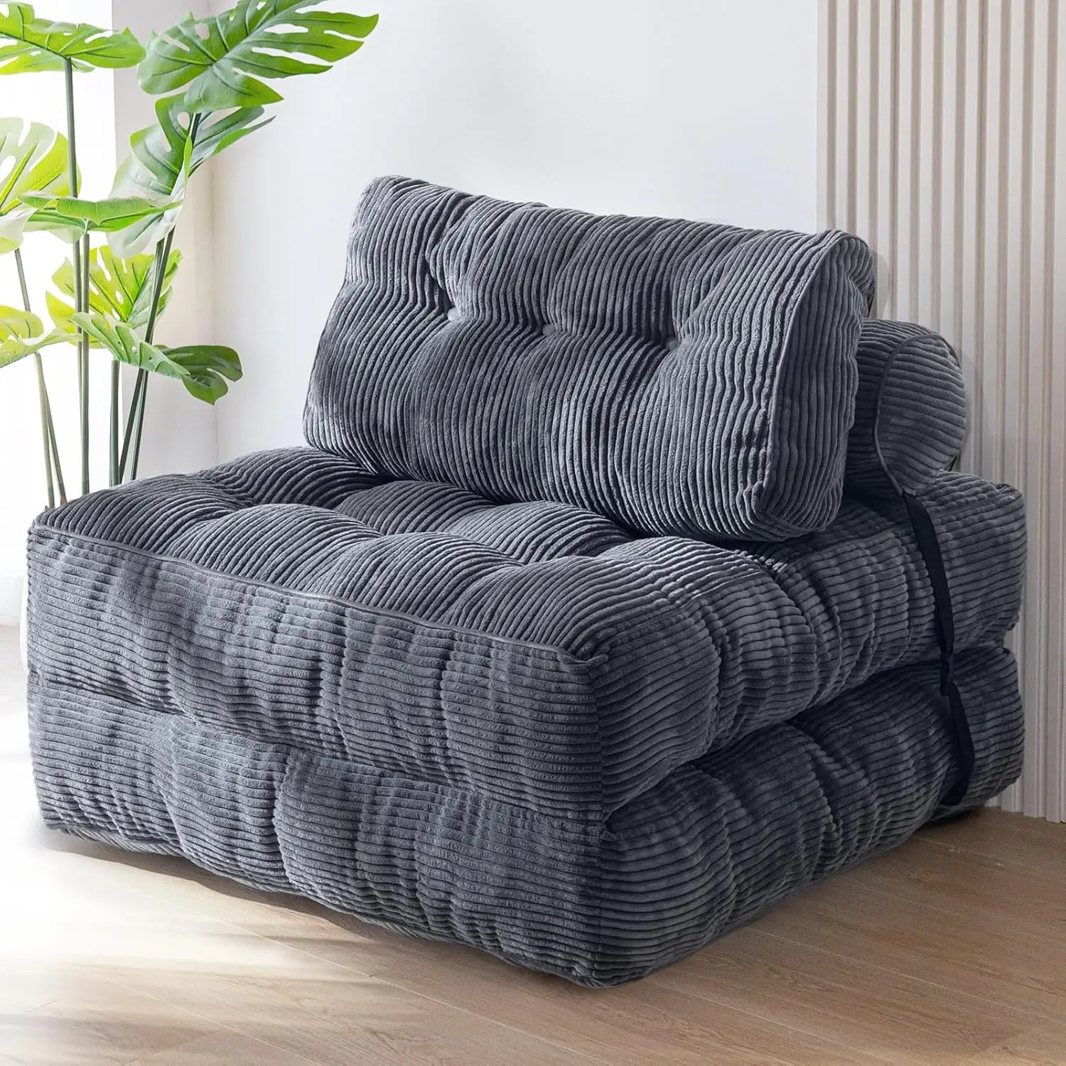 Sofá de compressão a vácuo dobrável simples tecido canto modular piso multi função nordic sala estar quarto decoração