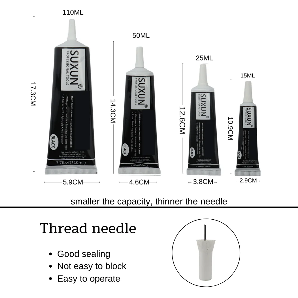 SUXUN T7000 15ML 25ML 50ML 110ML สีดําติดต่อซ่อมโทรศัพท์กาว T-7000 แก้วพลาสติก Universal DIY กาว