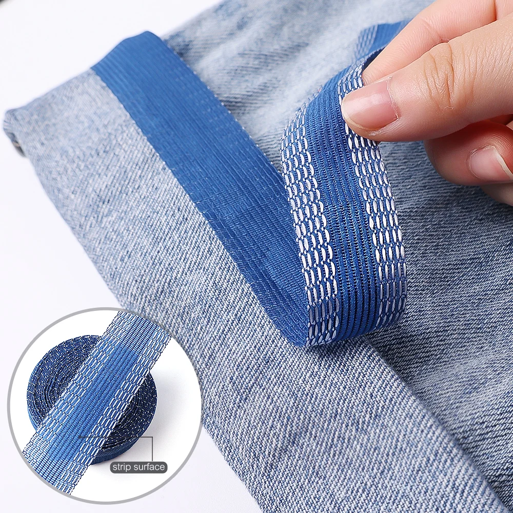 Auto-adesivo ferro-em calça pasta fita calças borda jeans roupas comprimento encurtar reparação bainha fitas diy acessórios de costura