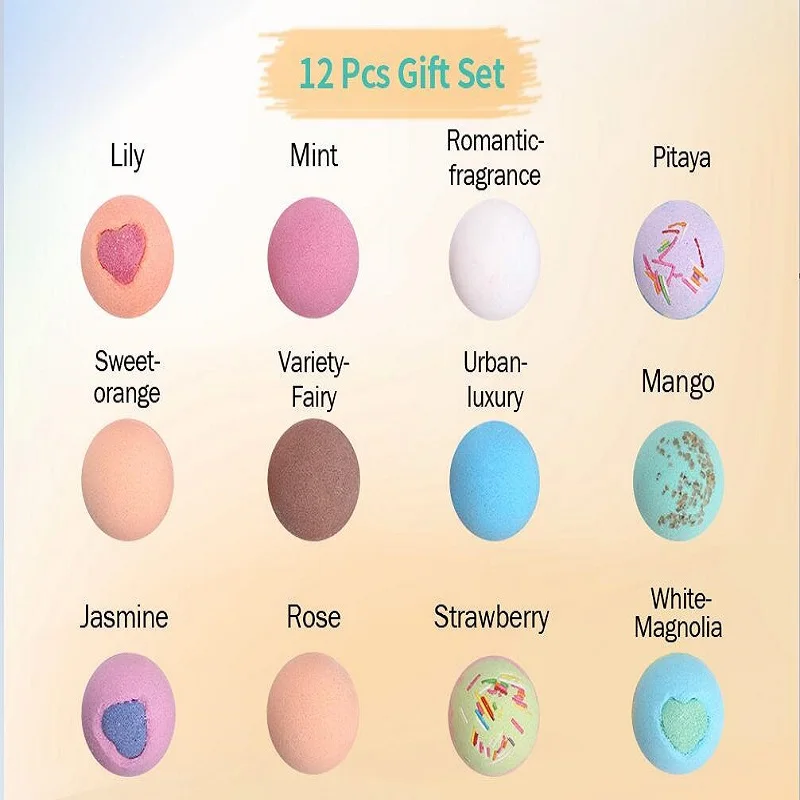 Bath Bombs สําหรับผู้หญิงชุดของขวัญ 12 ชิ้นธรรมชาติ Fizz Effect สําหรับ Bubble & Spa ของขวัญที่น่าตื่นตาตื่นใจสําหรับภรรยา, แฟน, แม่