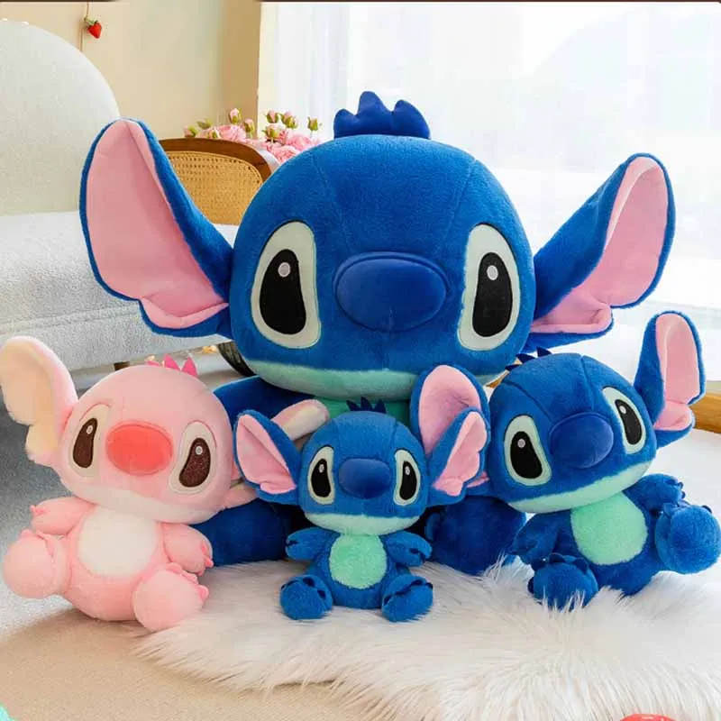 Disney Plushie สัตว์ Stitch ตุ๊กตา Plushie รุ่นการ์ตูนตุ๊กตา Plush ตุ๊กตาอะนิเมะตุ๊กตาของเล่นเด็ก Kawaii เด็กของขวัญวันเกิด