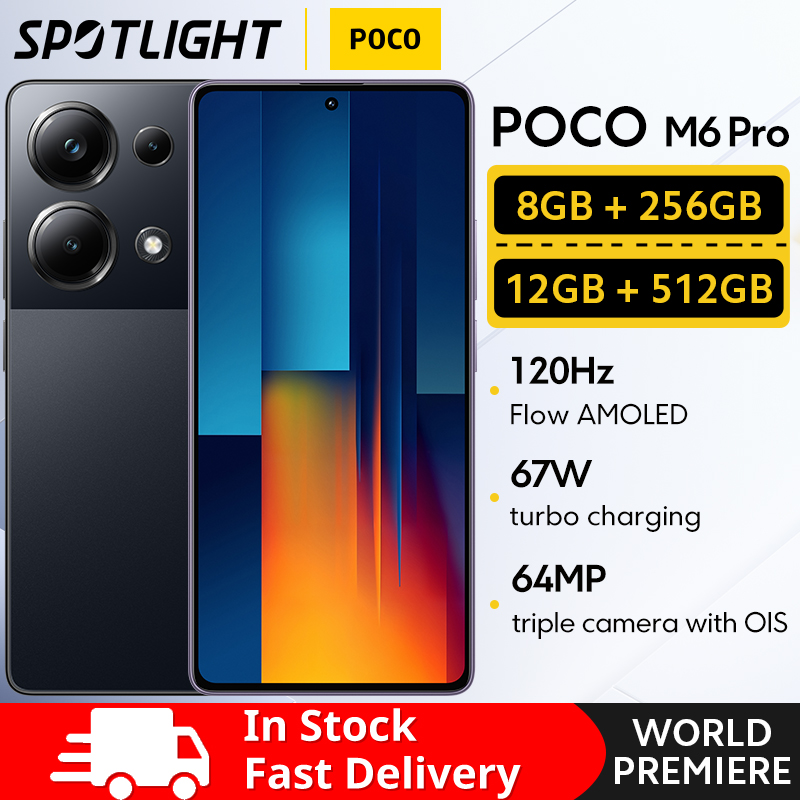 【Wereldpremière】POCO M6 Pro Smartphone 5000mA 67W bedraad opladen Helio G99 Ultra 6.67 Flow AMOLED 120Hz AMOLED 64MP Camera NFC