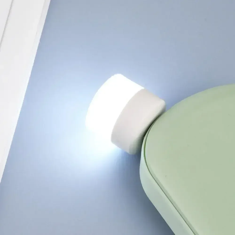 Luz nocturna USB Multicolor, Mini luz LED nocturna, lámpara con enchufe USB, Banco de energía, carga, luces de libro USB, lámparas de lectura redondas pequeñas