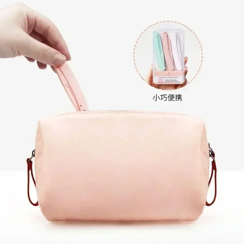 Depiladora Facial recortadora de cejas para mujer, navaja de bolsillo, depiladora de cejas, afeitadora con forma de cejas, 1/3 Uds.
