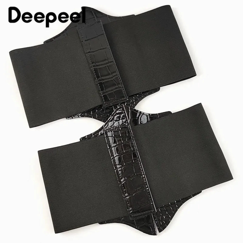 Deepeel แฟชั่นผู้หญิงกระโปรงตกแต่งเข็มขัดรัดตัวหญิงกว้าง Girdle เข็มขัดหนังหรูหราสไตล์โกธิคเข็มขัด