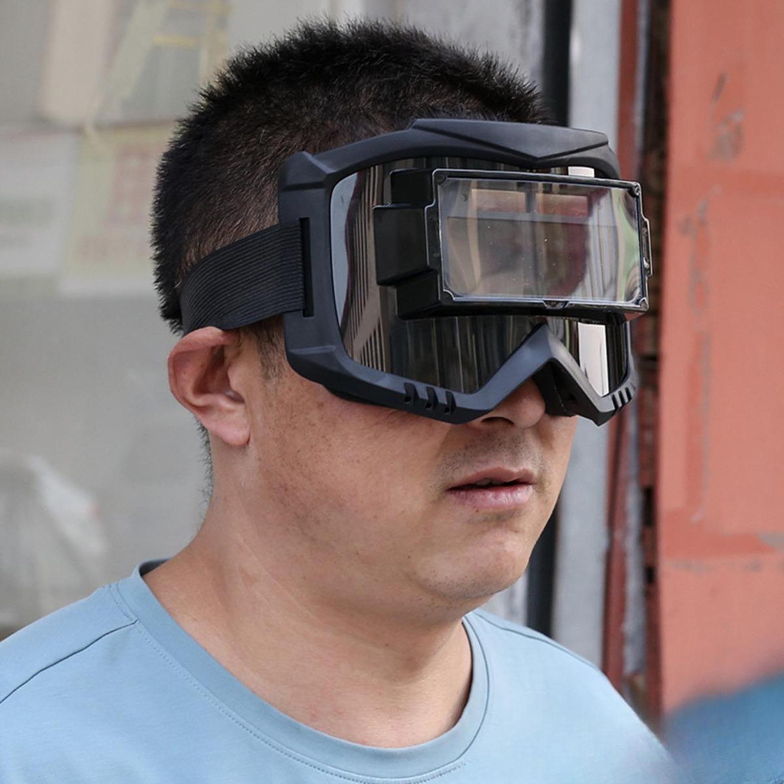 Óculos de soldagem com escurecimento automático, equipamento de proteção para trabalho, protetor facial, faixa ajustável, resistente ao impacto, máscara de soldador, protetor facial