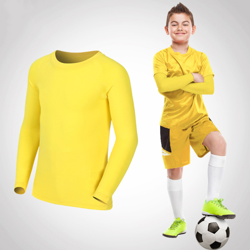 Niños niños niño niña compresión correr Camiseta larga Fitness deporte baloncesto fútbol gimnasio ropa deportiva ropa de fútbol 25