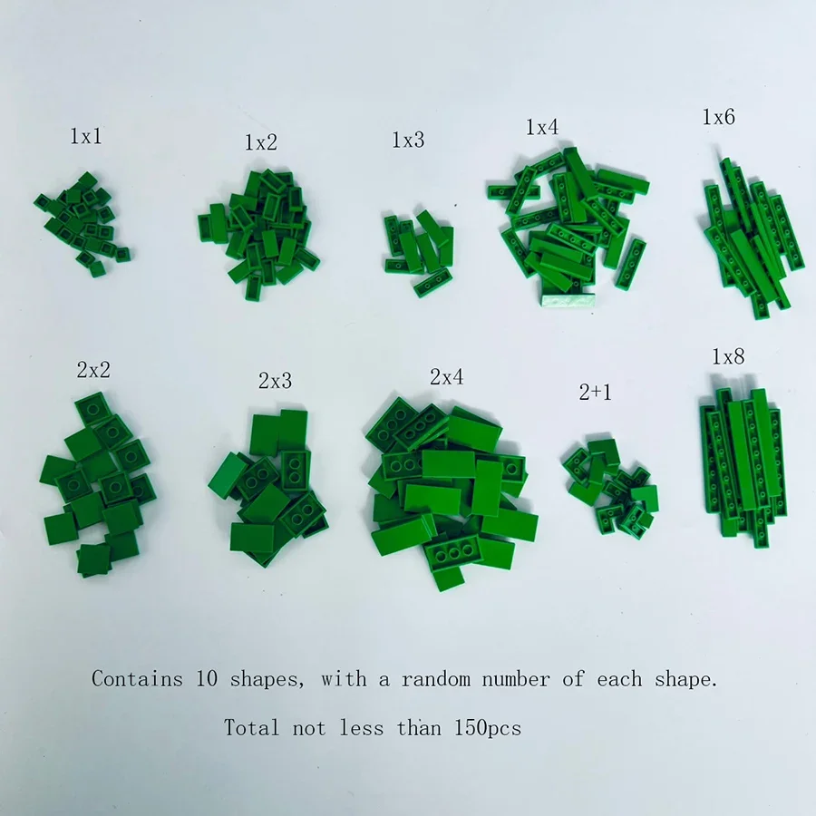 150PCS  DIY Model Smooth Thin Building Blocks MOC Multicolour Toy Parts Bulk Figures Flat Tile Bricks Educational Children Toys