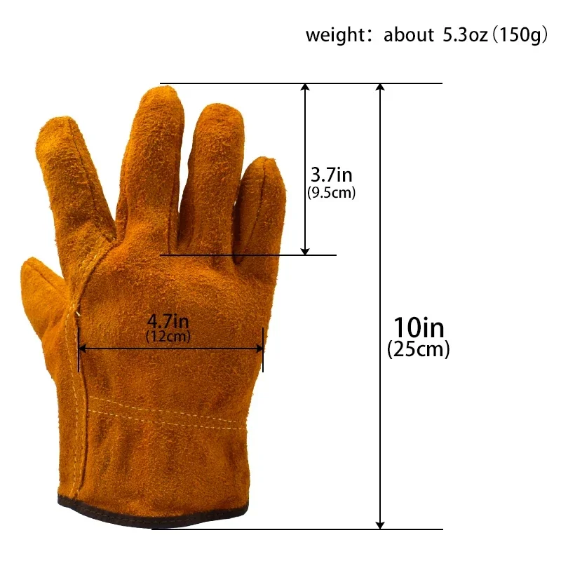 ผู้ชายทํางานถุงมือ Soft Cowhide DRIVER การล่าสัตว์ขับรถฟาร์มสวนเชื่อมความปลอดภัยป้องกันความปลอดภัยช่างถุงมือ