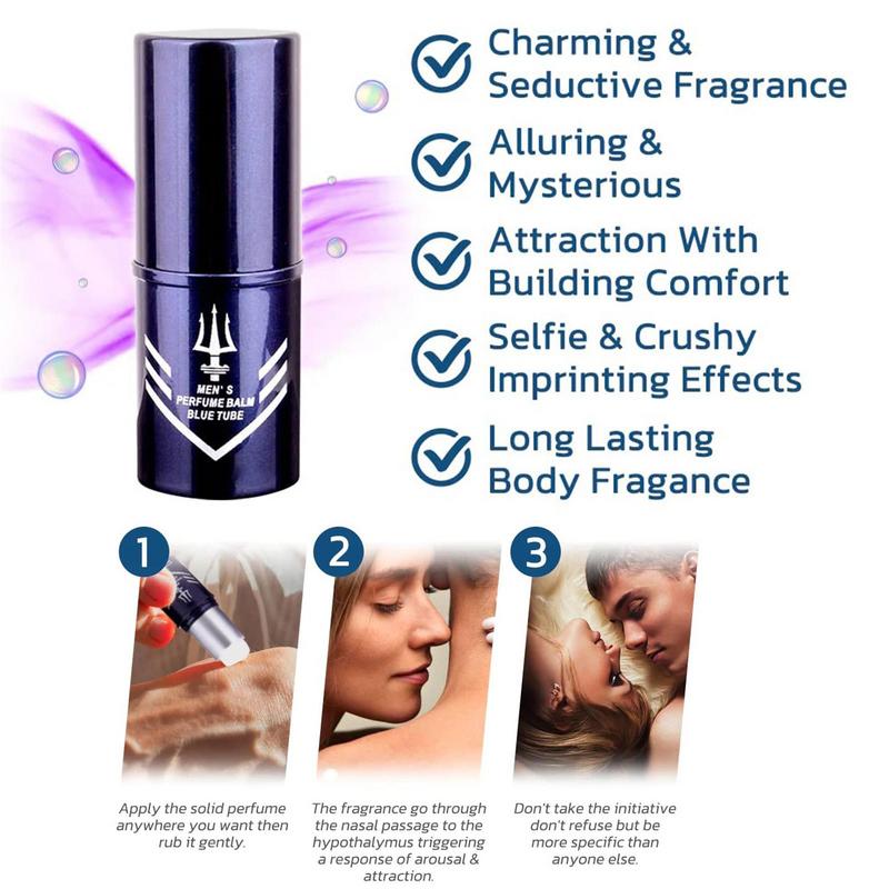 Colonia sólida de feromonas |   Colonia de hombre de fuerza extra |   Fragancia de bolsillo portátil Fragancia natural de larga duración y fácil de aplicar