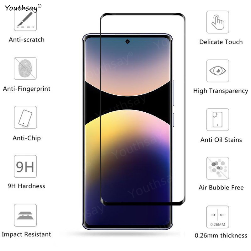 Vidrio 6 en 1 para Redmi Note 14 Pro Global cubierta completa vidrio templado Redmi Note 14 Pro Protector de pantalla película de lente Redmi Note 14 Pro