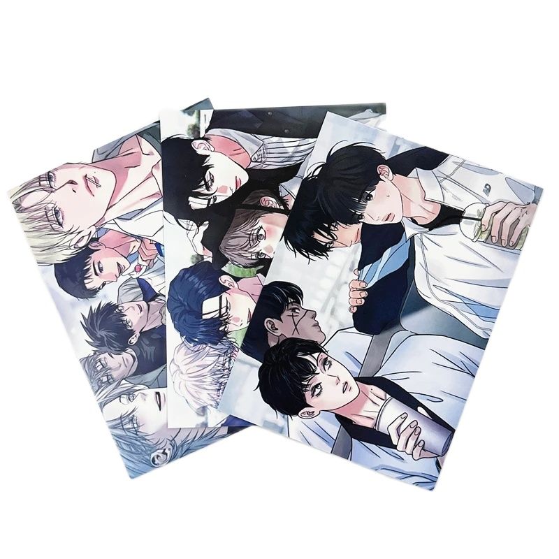 3 ชิ้น/เซ็ตเกาหลีมังงะโปสการ์ดการ์ตูนข้อความอวยพรการ์ดคอสเพลย์ของขวัญ
