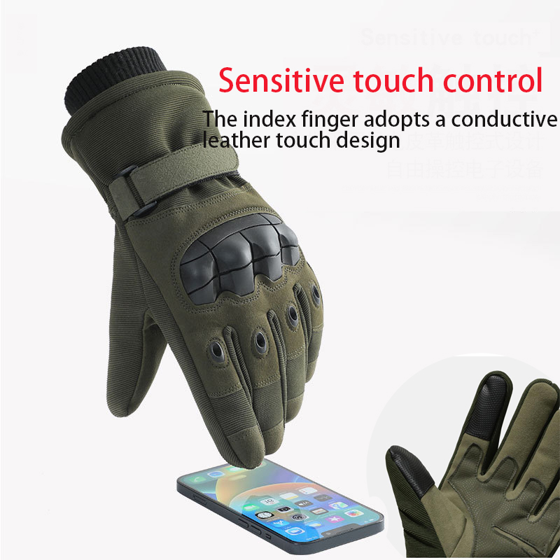 Tactical Gloves Full Finger Winter Warm Combat Touch Screen Thermal Gloves Outdoor Skiing Hunting Protective Gloves Men