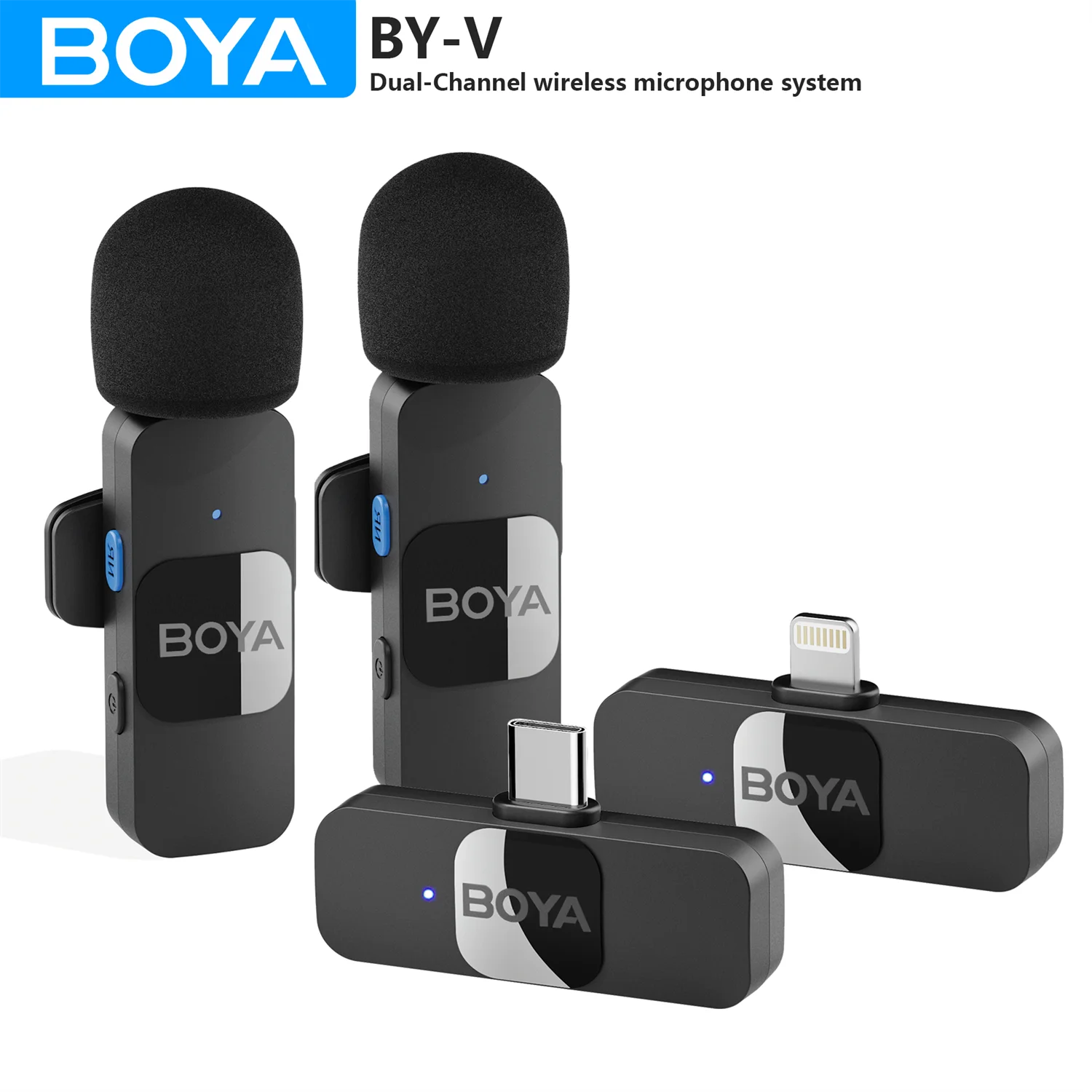BOYA BY-V 2.4GHz Mini Không Dây Chơi Game Lavalier Cài Ve Áo Micro Cho iPhone Android Huawei Xiaomi Máy DSLR Camera Youtube Ghi Âm