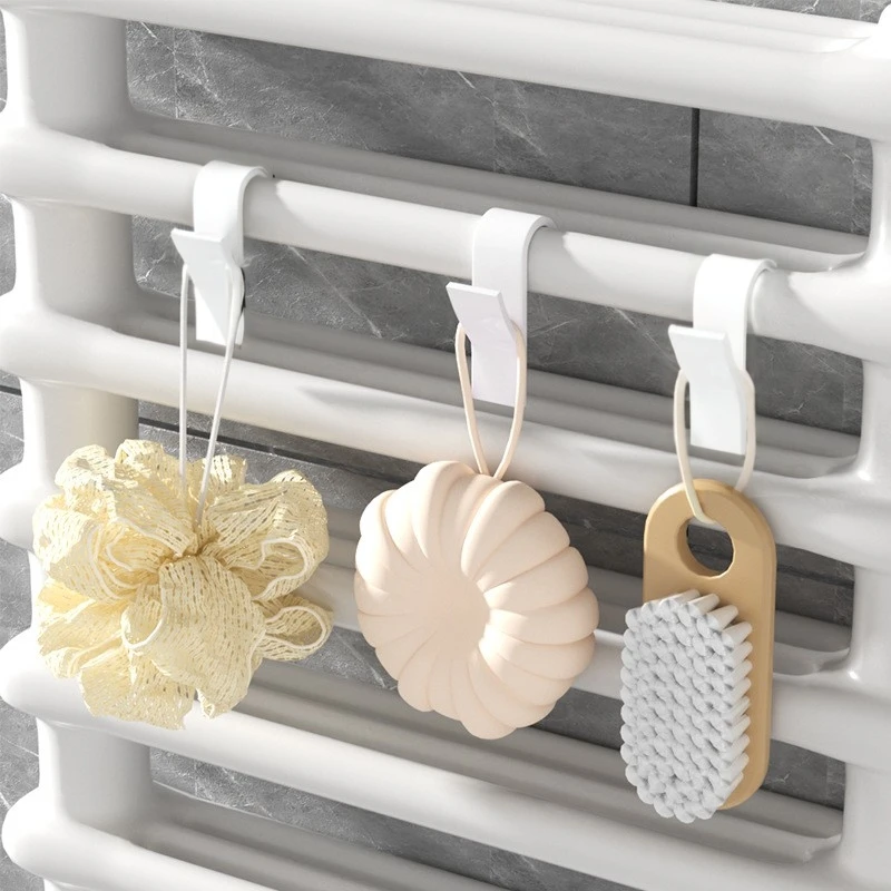 Badkamer Douche Handdoekhouder Hanger Verwarmde Radiator Rail Haken Clips Magazijnstellingen Kleding Sjaal Hanger Haken