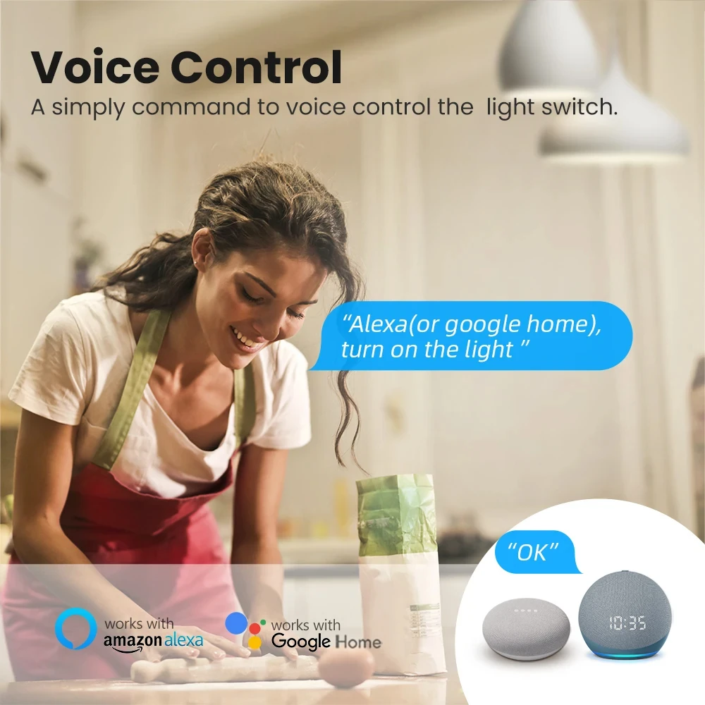 MIUCDA Tuya WiFi/Zigbee Smart Module, Light Switch DIY Breaker Neutral /No Neutral Wire Control Work with Alexa Google Home