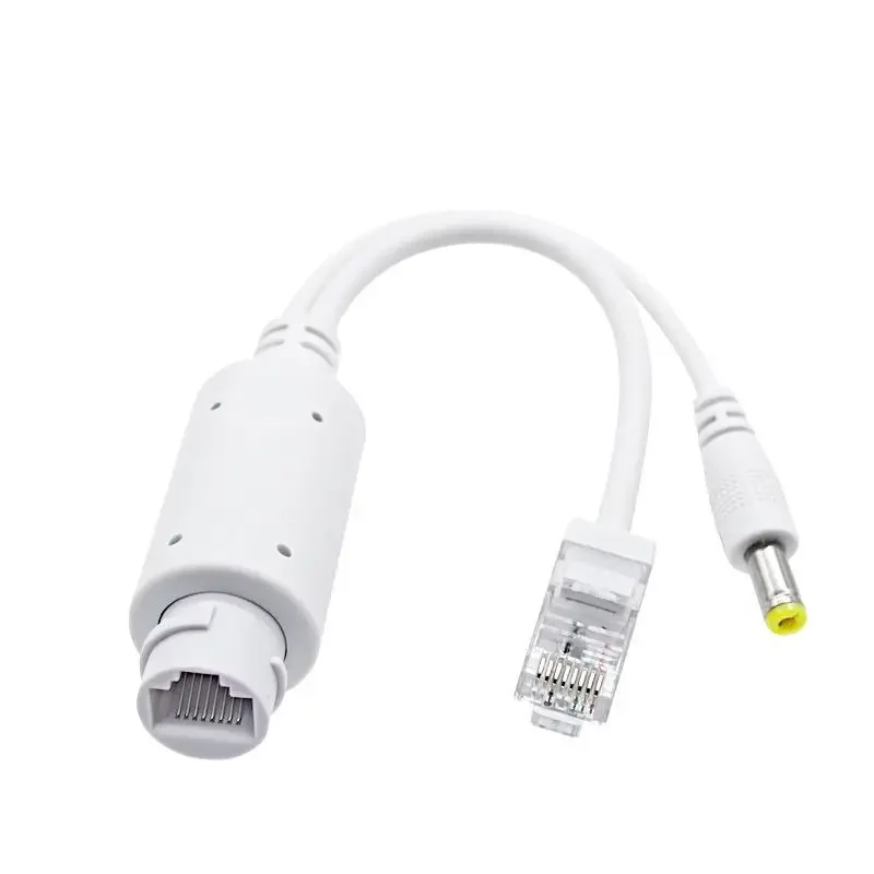 Divisor POE de 48V a 12V Waterprrof con adaptador de vídeo y corriente, inyector de módulo de suministro de Cable para extensor de cámara IP