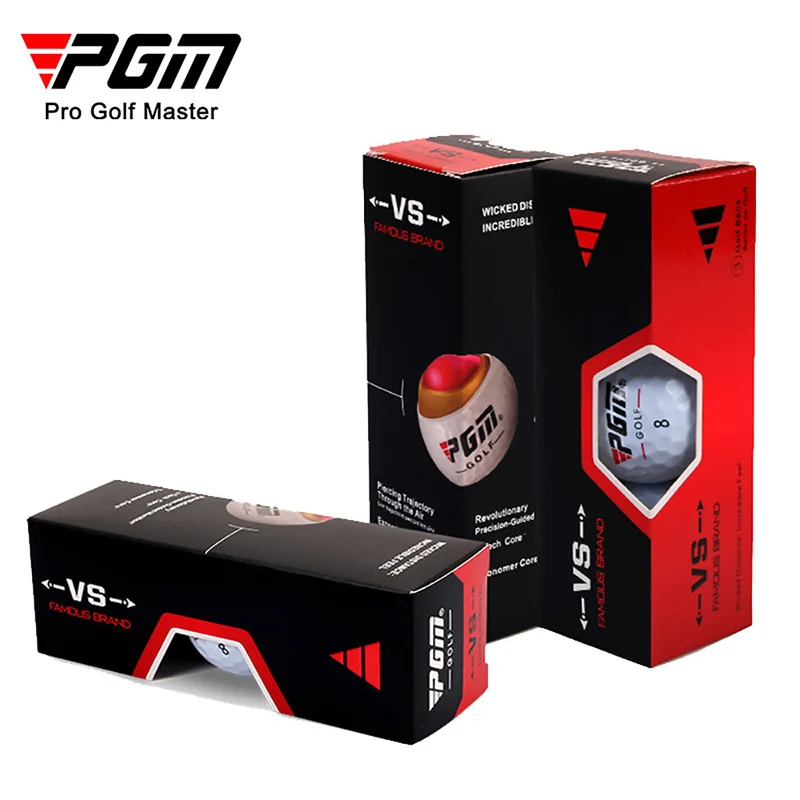 PGM Golf Ball Three-layer Match Balls Gift Box Package Set Synthetic Rubber Material