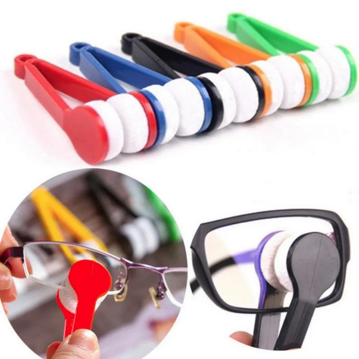 2/5 pezzi pulizia occhiali strofinare portatile multifunzionale mini occhiali da vista detergente spazzola occhiali da sole occhiali strumento di pulizia in microfibra