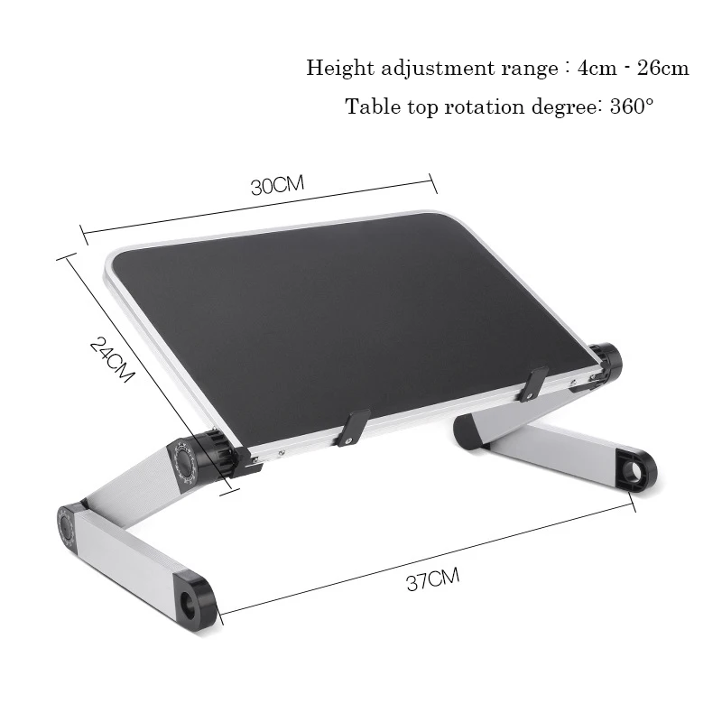 1 unidade ajustável dobrável mesa do portátil portátil para cama mesa notebook cooler ventilador suporte mesa do computador colo mesa de escritório