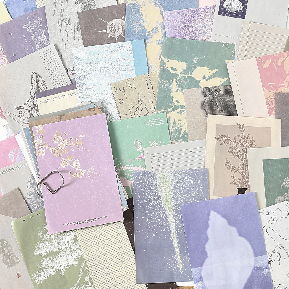 50 Sheets Vintage Aesthetic Stationery Material Labels paper for Journal notebook Planner hand made Scrapbooking Supplies