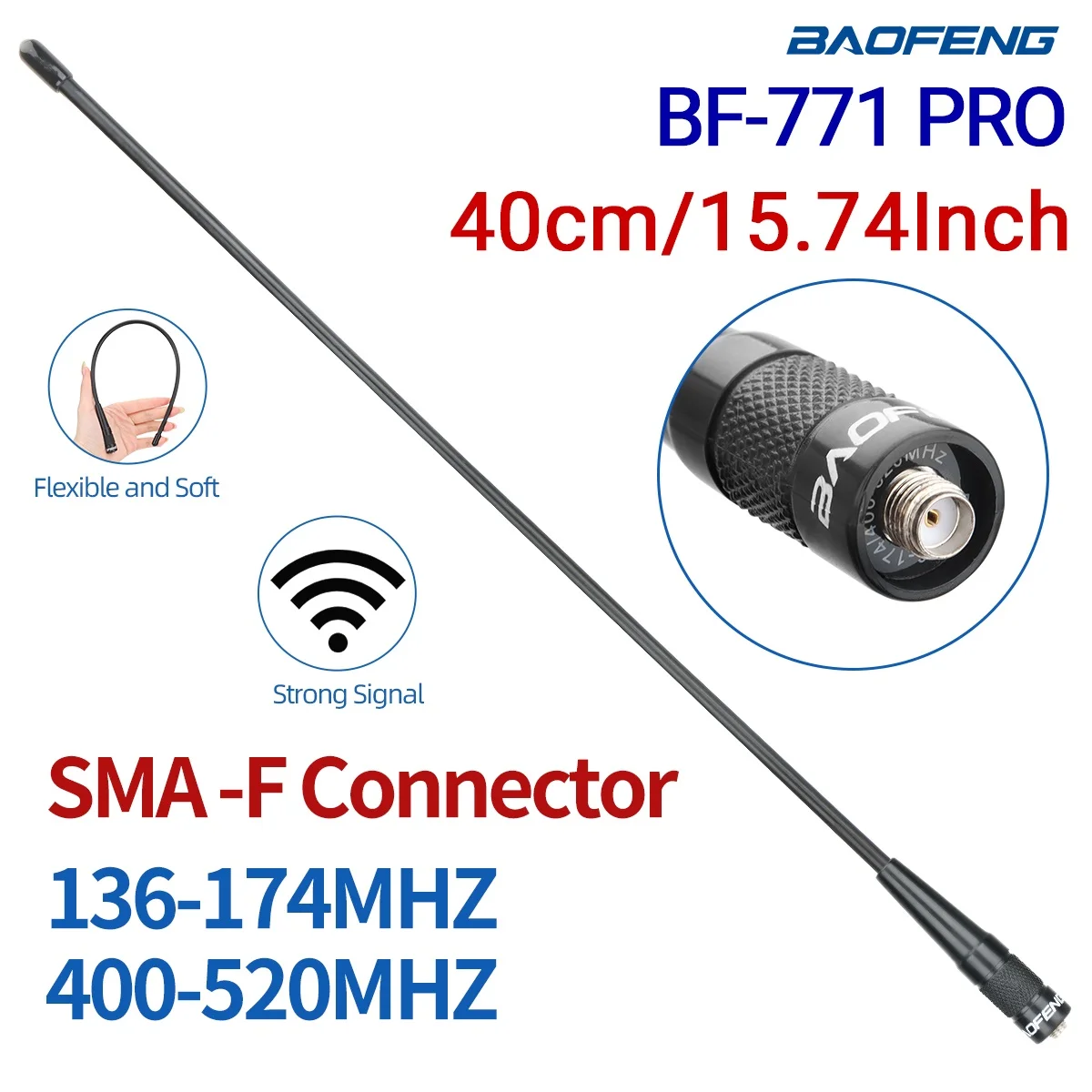 BAOFENG BF-771 PRO SMA-Buchse VHF UHF Dual Band Antenne für Walkie Talkie Baofeng UV-5R UV-21 k6 Quansheng UV K5 (8) Amateurfunk