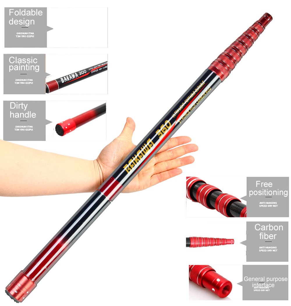 JOSBY 3M/4M/2,1 M red de pesca telescópica plegable red de aterrizaje poste ligero carpa fibra de carbono plegable mar mano Dip Net aparejos