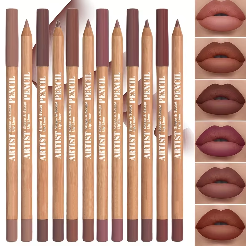 Juego de delineador de labios mate de terciopelo, 6 uds., tonos versátiles de larga duración, maquillaje de labios duradero, lápiz labial de baya, marrón y rosa