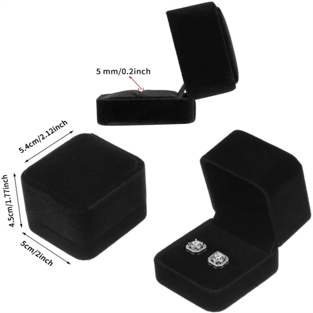 Platz Verlobung Samt Ohrring Ring Verpackung Box Schmuck Organizer Valentinstag Geschenk Fall Ring Display Lagerung Großhandel