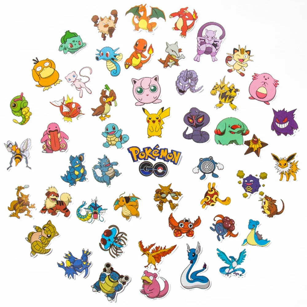 50 個アニメポケモンかわいいステッカー落書き装飾 DIY スケートボード電話冷蔵庫バイク漫画デカールステッカー子供のおもちゃギフト