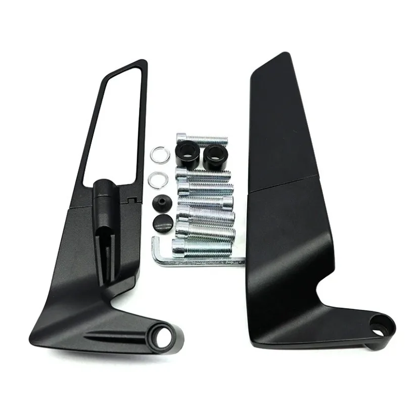 Lusterka motocyklowe Stealth Winglets do Kawasaki Z900 Z650 2021 2022 2023, zestawy lusterkowe, regulowane lusterka, lusterka motocyklowe typu Wing