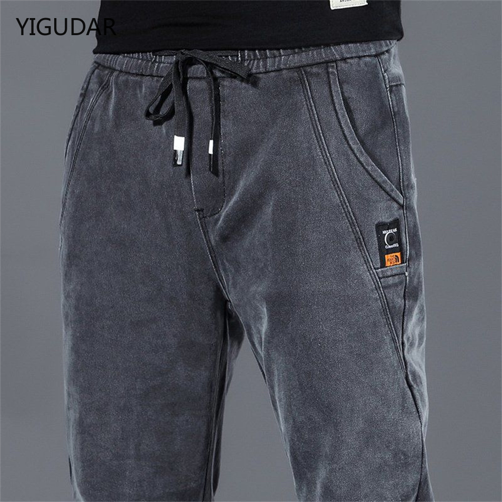 Nuevos pantalones para hombre, pantalones vaqueros Harem de Hip Hop, pantalones para hombre, pantalones holgados para correr, pantalones de chándal informales de mezclilla, pantalones coreanos, ropa de calle para hombre